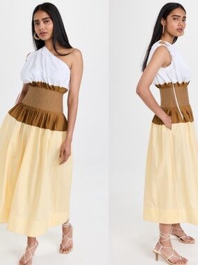 Tory Burch Colorblock One Shoulder Dress in Size 6